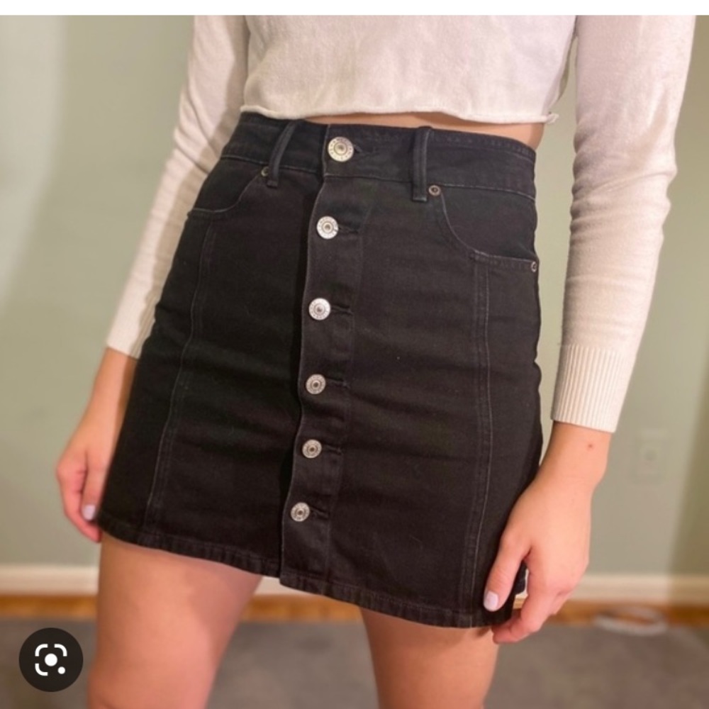 American Eagle Black Denim Mini Skirt